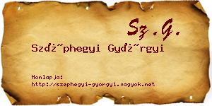 Széphegyi Györgyi névjegykártya